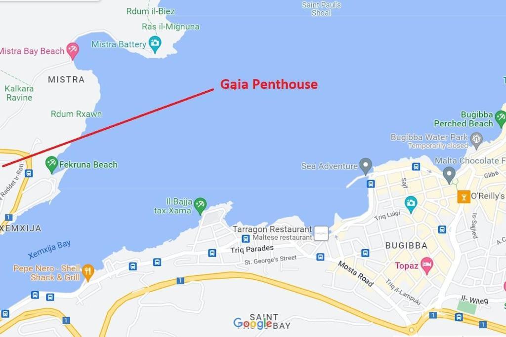 Gaia Penthouse Sea And Country Views Home St. Paul's Bay Bagian luar foto